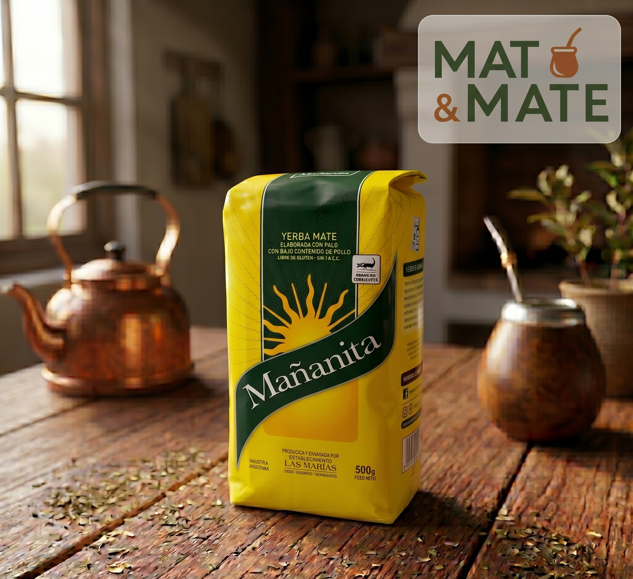 Yerba Mate Mañanita BCP 500 gr (Lavt støvinnhold)